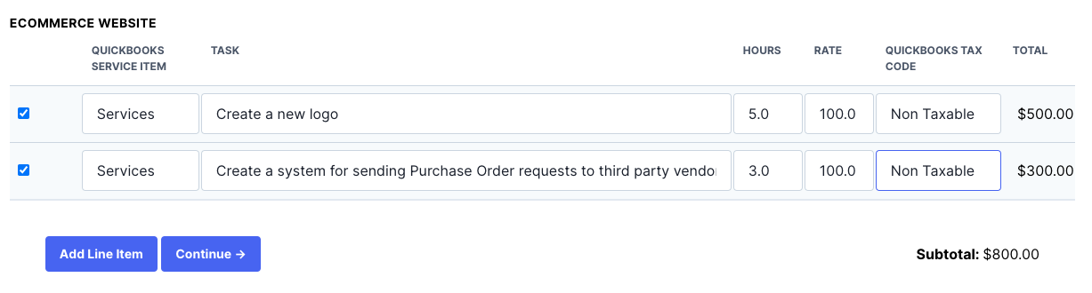 Quickbooks Online Invoice Integration